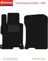 Ворсовые коврики для Honda Accord 9 (CR) 2012 - 2015, черные, 2шт, автомобильные, передние, Стандарт / Хонда Аккорд 9