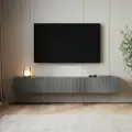 Тумба комод под телевизор Puzzlemebel Камелия, подвесная настенная консоль, 210 см, графит