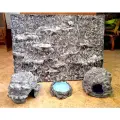 Набор Handmade Темный Гранит для Рептилий. Искусственный камень, серый.