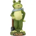 Садовая фигурка для сада и дачи Лягушка в платке с лопатой Н-48см