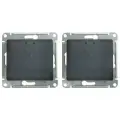 Выключатель Glossa 2шт 10А IP20 одноклавишный с подсветкой Systeme Electric/Schneider Electric механизм скрытая установка антрацит GSL000713