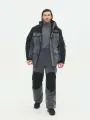 Костюм тактический мужской зимний Huntsman Канада туристический, для охоты, рыбалки ветровлагозащитный, ткань Finlandia, цвет серый/черный (р.52-54/182-188)