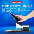 Степлер мощный №24/6-23/24 металлический BRAUBERG Heavy duty, до 200 листов, черный, 227660