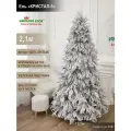 Елка искусственная заснеженная с шишками литая 210 см, ель для помещений, Империя Ёлок