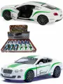 Металлическая машинка 1:38 2012 Bentley Continental GT Speed с принтом KT5369DF, инерционная / Белый