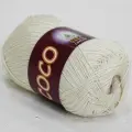 Пряжа VITA cotton COCO Vita, молочный - 3853, 100% мерсеризованный хлопок, 5 мотков, 50 г, 240 м.
