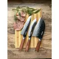 NIHONTO Набор японских кухонных ножей. 3 ножа. Шеф-нож + поварской нож Butakiri + нож - топорик Butchia. Профессиональные кухонные ножи . Кованая сталь AUS-8.