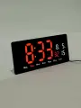 Часы электронные настенные, 36.2x15.5 см, красные цифры, тип питания: от батареек