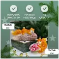 Irena-Co Набор елочных игрушек, стекло Белочка на шишке - 16,5х8,5х5, Белка с грибом - 10х7,5х5,5