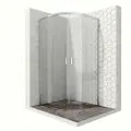 Душевой уголок 90х90 см с раздвижными дверями Ambassador Queen 11011101: душевое ограждение из стекла 6 мм, профиль хром