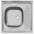 Мойка Ukinox / Юкинокс Стандарт для кухни, врезная, с крылом, левое расположение, квадратная, из нержавеющей стали, цвет хром, 600х600х150мм / сантехника