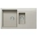 Мойка для кухни каменная POLYGRAN BRIG-870, Серая, Врезная, Квадратная, С крылом, 2 чаши (Серый №14)