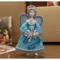 Ёлочная игрушка Ангел с дудочкой бирюзовый