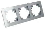 Рамка горизонтальная 3-местная, серия Катрин, GFR00-7003-03, серебро