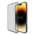 Защитное стекло с сеткой на динамик Hardiz для iPhone 14 Pro Max (2.5D, 0,33 мм, 9H; олеофобное покрытие) (Прозрачный, чёрная рамка | Clear, black frame)
