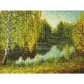 Алмазная мозаика Белоснежка Родные места / Набор алмазной мозаики 30х40 см / На холсте / Полная выкладка / Природа / Водоём / Деревья