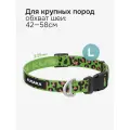 Ошейник для крупных собак KUSAKA леопардовый зеленый, размер L