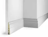 Плинтус AP18 под покраску, белый, 102x16x2400 мм, МДФ, с пазом Набор 4шт.