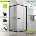 Душевой уголок Domani-Spa Cube 100х80, без поддона, черный профиль, ударопрочное закаленное стекло 4 мм