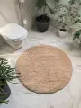 Коврик Natali's Carpets для пола для ванной и туалета из микрофибры/бежевый 80х80