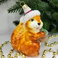 Irena-Co елочная игрушка, стекло Белочка с орехом (10х7,5х4,5см)