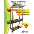 Мангал Дачный Сезон Хоттабыч Х-80-3, разборный, с крышей, передвижной