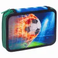 Пенал BRAUBERG, 2 отделения, полиэстер, 21х14 см, Fire football, 270322 Набор - 2 шт.