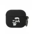 Lagerfeld для Airpods 3 чехол Silicone case with ring NFT Karl & Choupette Black