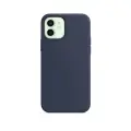 Чехол силиконовый Магсейф для iPhone 12 / 12 Pro Deep Navy с анимацией NFC, Silicone case Магсейф для айфон 12 / 12 про - Темно-синий