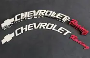 Наклейки на шины CHEVROLET Racing. Клей в комплекте. Резиновые буквы для колес авто и мото из 3D резины.