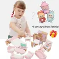 Набор кукольной мебели + 6 бархатных фигурок Лабубу