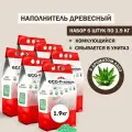 Наполнитель для кошачьего туалета комкующийся древесный ECO Premium Алоэ 6шт х 1.9кг