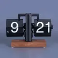 Классические перекидные часы Flip-Clock на деревянной подставке, 14х20х9, Black
