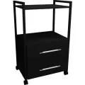 Тележка косметологическая Mass Life Лофт с 2 ящиками, черный/черный