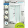 Душевая кабина DOMANI-Spa Delight Slim 120х80 с гидромассажем и блоком управления, левосторонняя, низкий поддон, белые стенки, матовое стекло