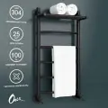 Полотенцесушитель Водяной Onix, модель Orion Plus PRO Black 400x800 Лесенка с нижним подключением, Черный матовый, полный комплект