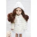Одежда для кукол 32-35см Paola Reina, Vidal Rojas, Berjuan и др, Шубка для кукол, слоновая кость (полоска)
