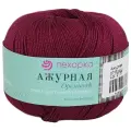 Пряжа Пехорка Ажурная, 50г, 280м, 100% мерсеризованный хлопок, 07 бордо, 10 мотков
