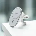Магнитный держатель для телефона, прищепка, беспроводная зарядка, белый, Deppa 55204-OZ / Без заводской упаковки