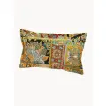 Декоративная наволочка Кружева Гобелен Пэчворк, красно-желтый, размер 30х50 см