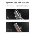 Сетевой фильтр с выключателем для каждой розетки AGNI, 5 розеток 220В, 2 USB 1 Type-C, 4000Вт / 16А, белый, кабель 2 м
