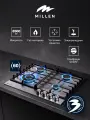 Варочная панель встраиваемая, газовая MILLEN MGH 601 IX, ширина 60 см, 4 конфорки, материал поверхности: нержавеющая сталь, материал решёток: чугун, электроподжиг, газ-контроль.