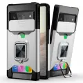 Противоударный чехол-бампер MyPads Tenda antiurto с закрывающейся камерой для Google Pixel 7 Pro серебристый