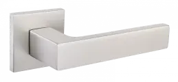 Ручка дверная межкомнатная на квадратной розетке Корсико, никель супер матовый