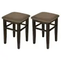 Комплект табуретов (2 штуки) KETT-UP ECO BRUNO деревянный, KU298.2П, цвет темный орех / светло-коричневая рогожка