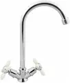 Смеситель Arco A4502 для кухни с высоким изливом, белый-хром