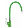 Однорычажный смеситель для кухонной мойки с гибким изливом SHEVANIK S443-5 зеленый