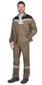 Костюм СИРИУС-МАСТЕР летний: куртка, полукомбинезон, кофейный с тёмно-коричневой отделкой размер 52-54182-188