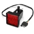 Заглушка фаркопа с диодным стоп сигналом красный, 15 светодиодов, 50х50 мм