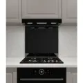Защитный экран Normand 600х500х4 мм, RAL 9005 из закаленного стекла на кухню, фартук от брызг для плиты